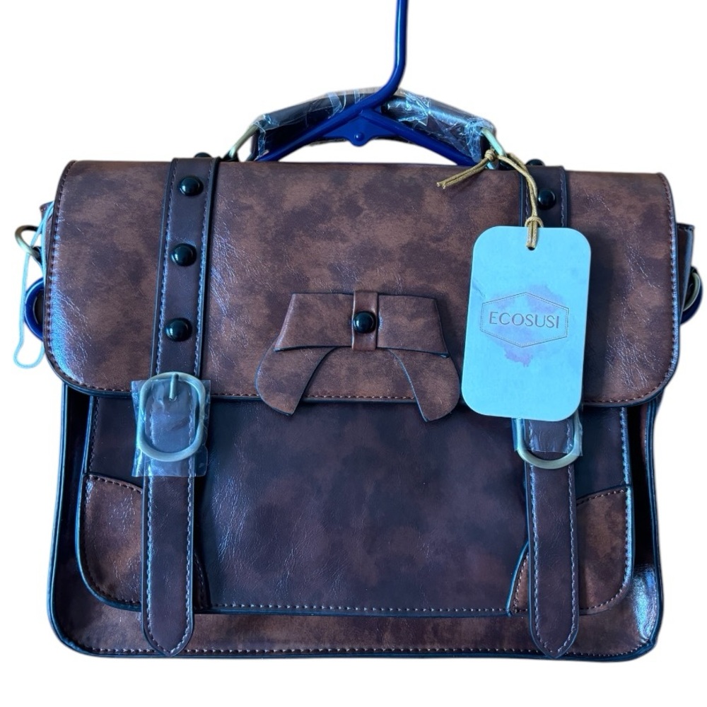 Never used. Adorable vintage looking women’s leather briefcase bag.